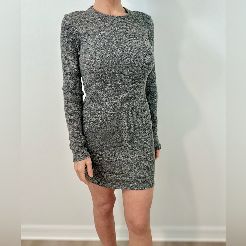 POPULAR 21 Gray Knit Sweater Bodycon Dress Long Sleeve Brand New Size Large